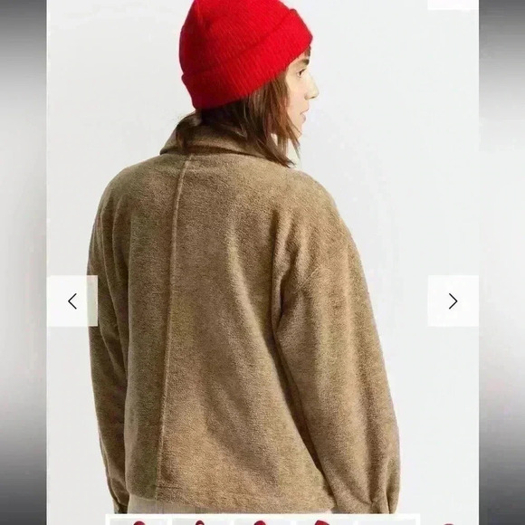 Brixton Bowery Women's Fleece sherpa jacket shacket- Oatmeal - Picture 3 of 7